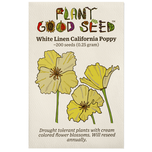 white linen california poppy